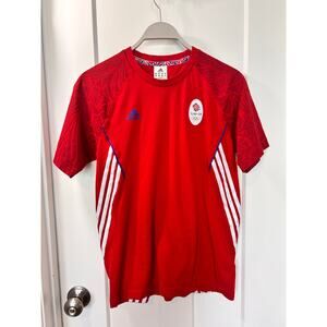 Adidas Men Klassisches Olympics 2011‎ Team Gb Rot Baumwolle Shirt Red Small